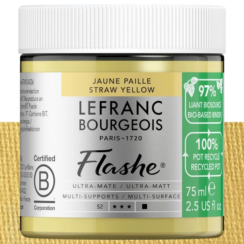 Tinta Vinílica Flashe Biobased Lefranc & Bourgeois 75ml S2 235 Straw Yellow