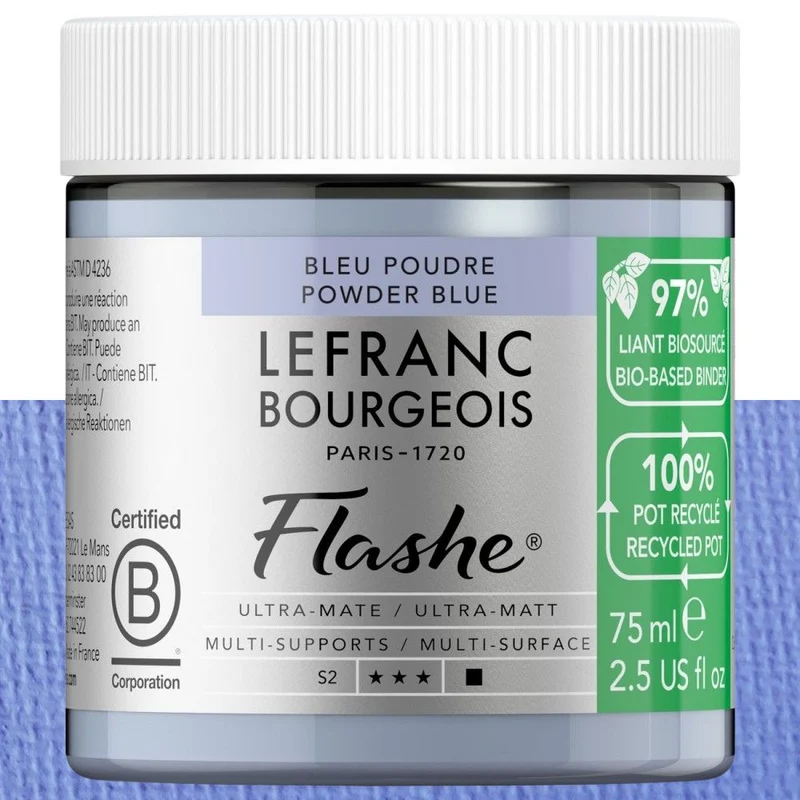 Tinta Vinílica Flashe Biobased Lefranc & Bourgeois 75ml S2 870 Powder Blue