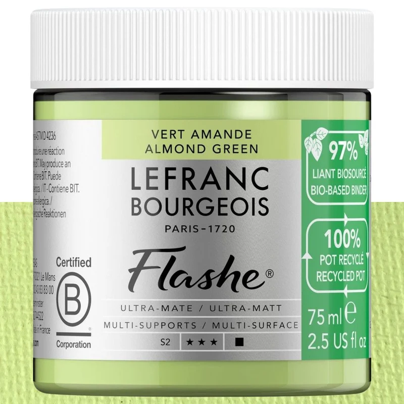 Tinta Vinílica Flashe Biobased Lefranc & Bourgeois 75ml S2 515 Almond Green