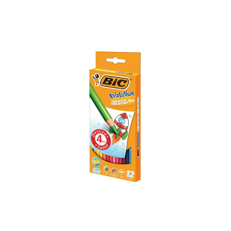 Lápices de Color 4 Mm x 12 Un Bic Evolution