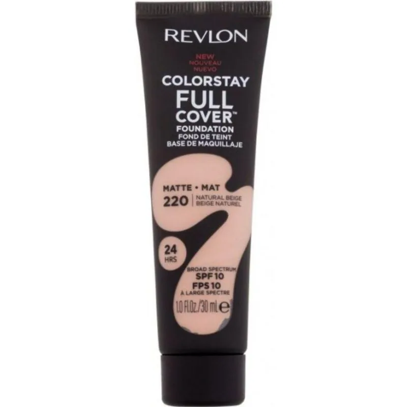 Base Líquida Colorstay Full Cover Natural Beige 220 Com Cobertura Edificável 30ml Revlon