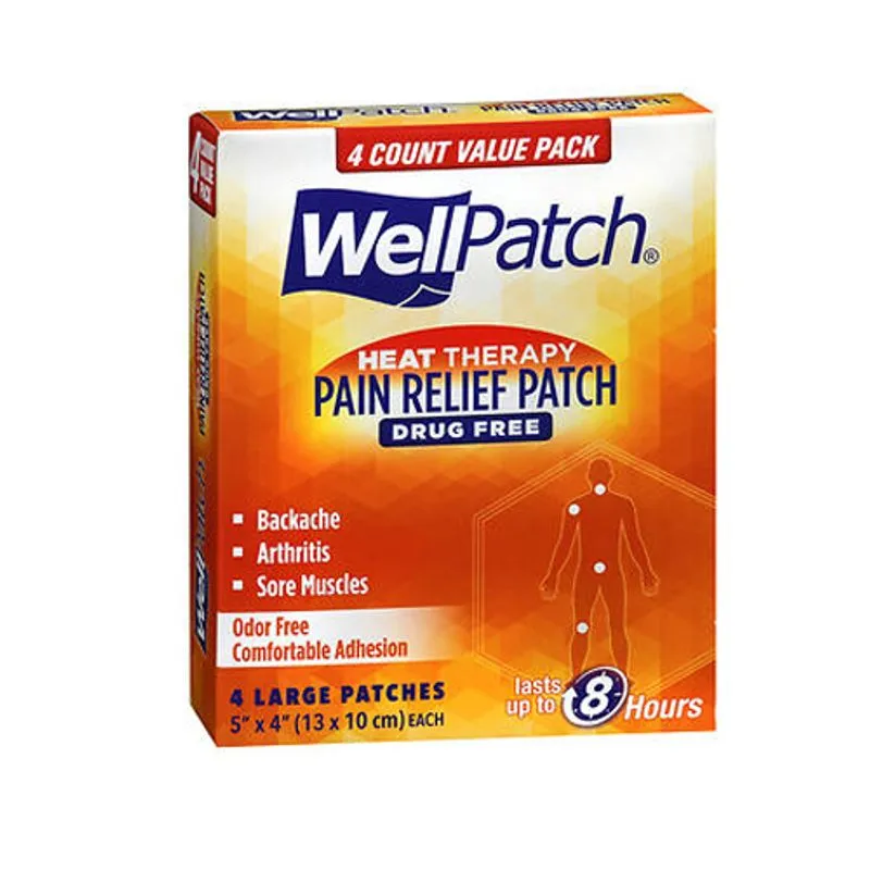Remendo De Alívio Da Dor De Aquecimento Wellpatch Grande 4 Cada Por