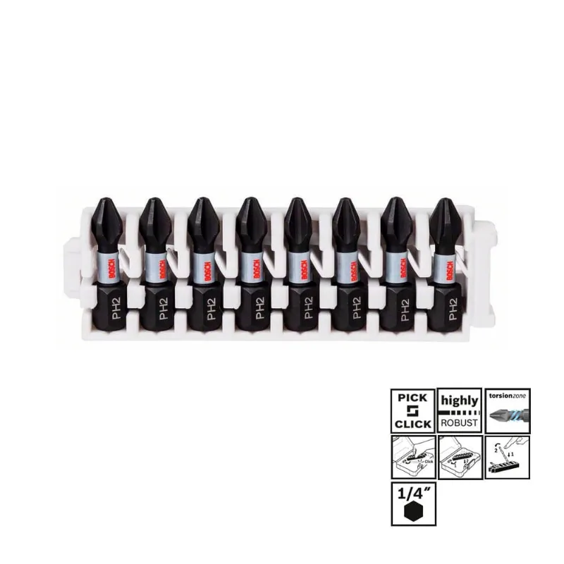 Conjunto de Ponteira Impact Control com 8 peças 25 mm Bosch