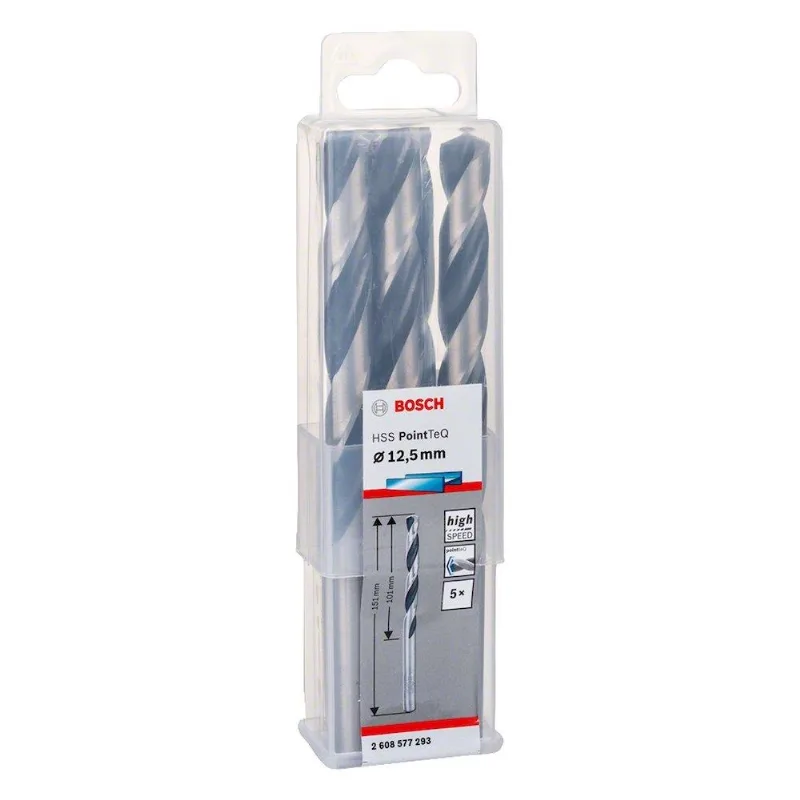 Broca de Aço Rápido Bosch HSS PointTeQ 12,5mm