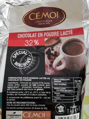 Chocolat en poudre lactée Cémoi