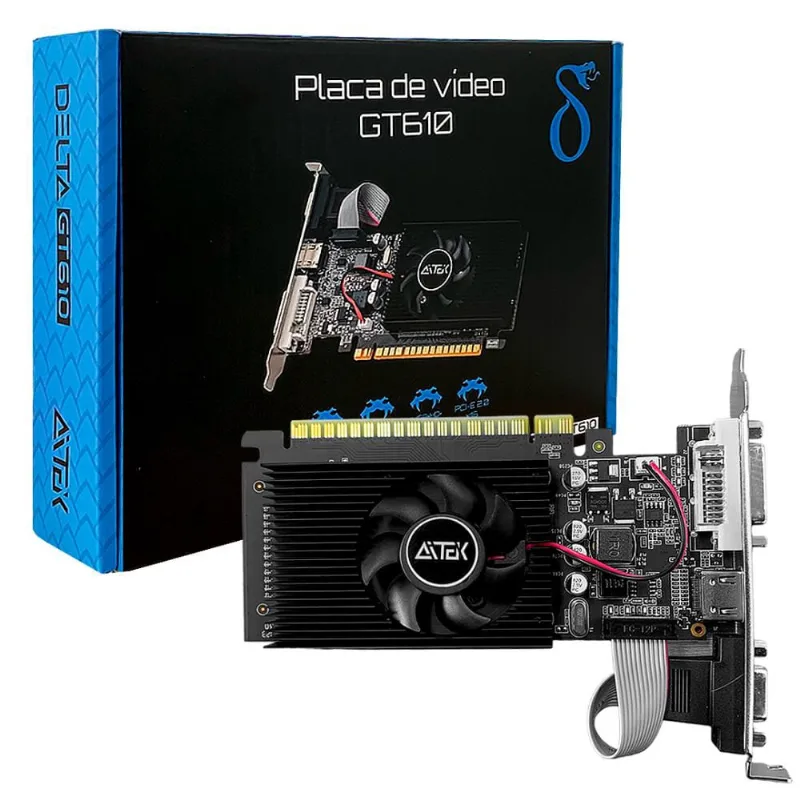 Placa de Vídeo GT610 DDR3 2GB vga hdmi Nvidia PCIe x16 2.0