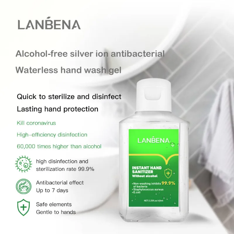 Gel Para Mãos Lanbena Prata Ion Diário Lavagem Grântis