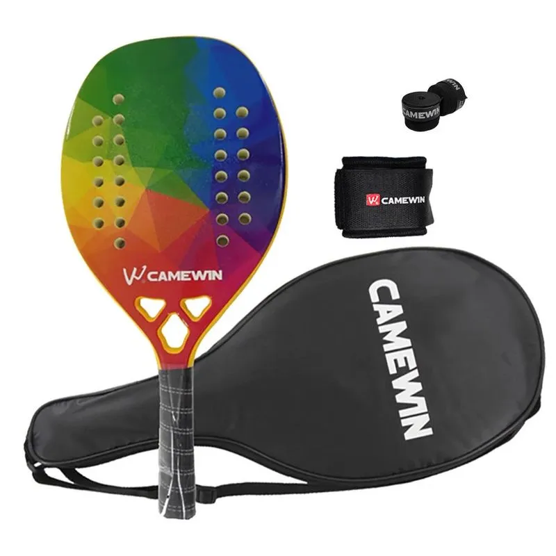Raquete De Tênis De Padel Camewin Em Fibra De Carbono 18k 360g + 10g
