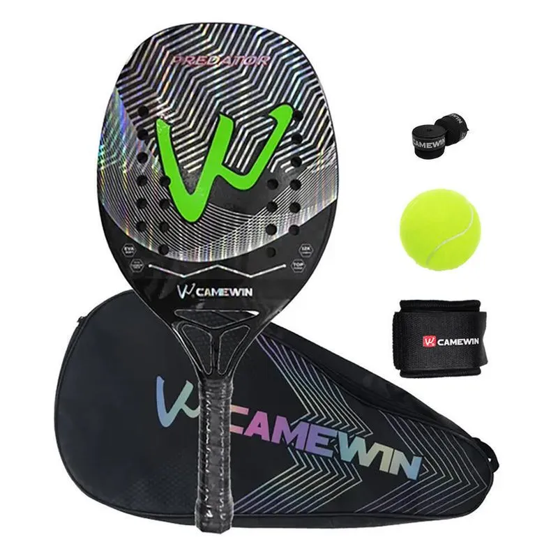 Raquete De Tênis De Padel Camewin Em Fibra De Carbono 18k 360g + 10g