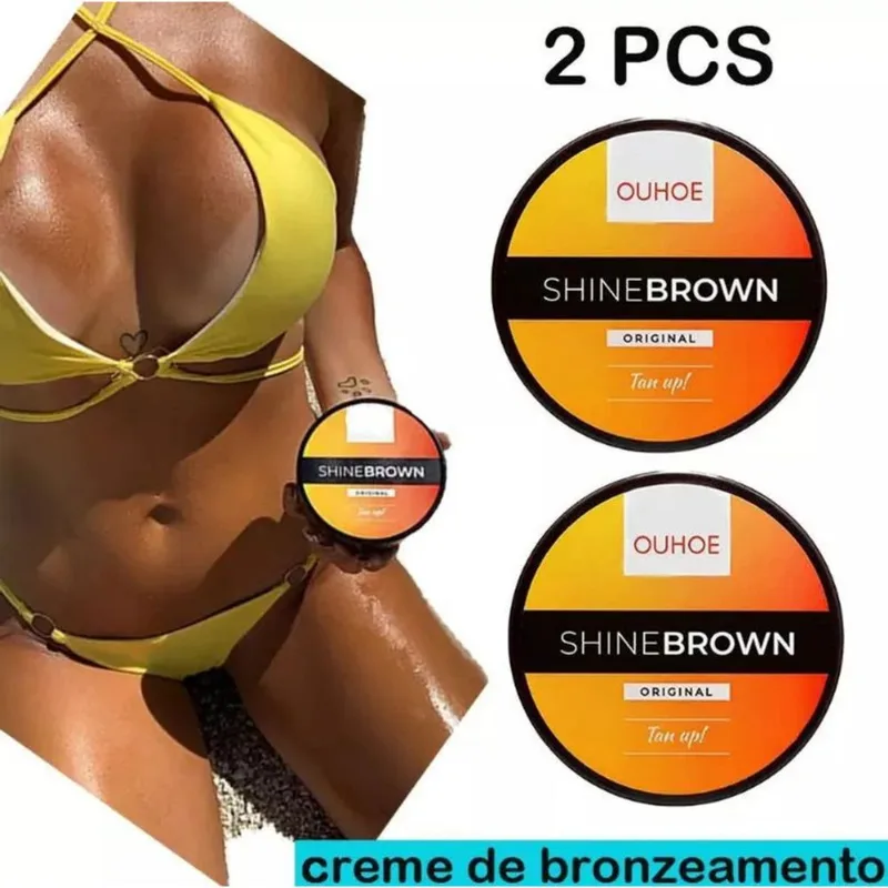 Creme Bronzeador Ouhoe Shine Brown 100ml (pacote Com 2)