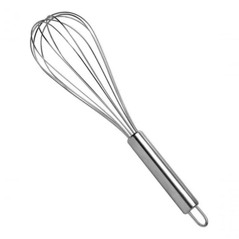 Batedor De Ovos Fouet Prateado Aço Inox 27cm Profissional