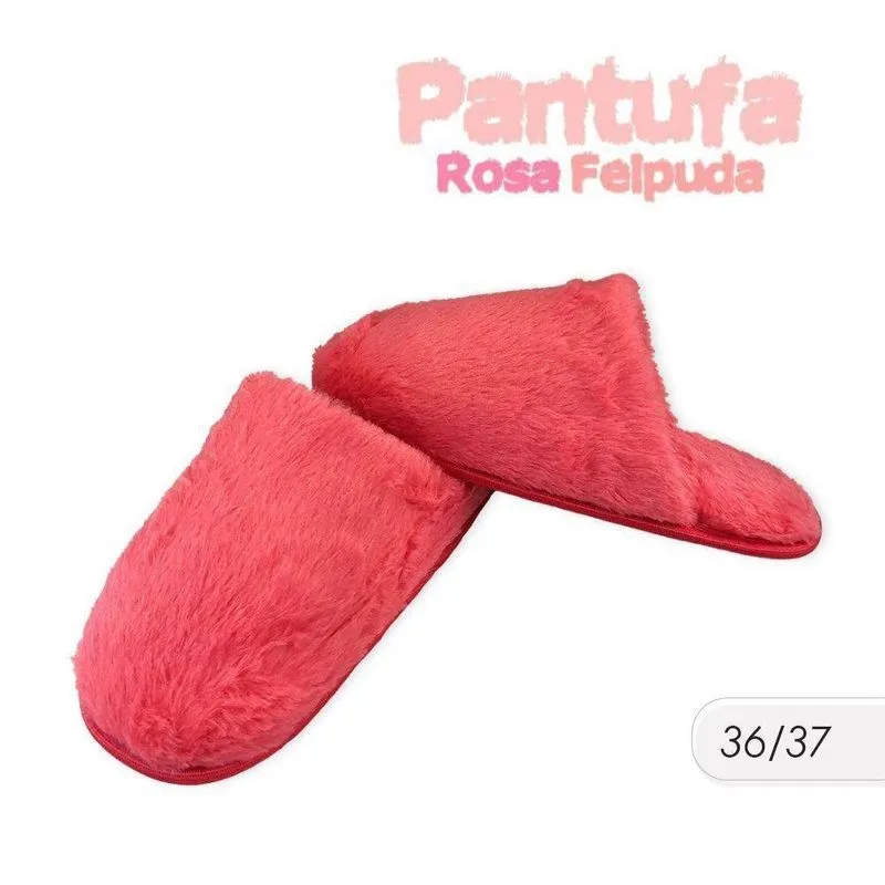 Pantufa Adulto Pink 36/37 Super Confortável Felpuda e Macia
