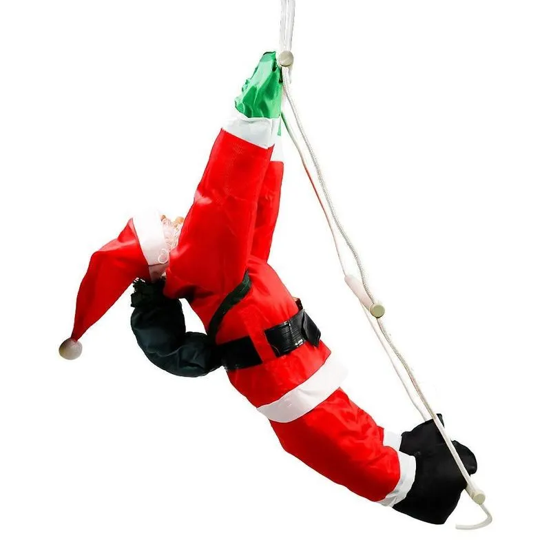 Papai Noel Escalador Subindo Escada 60cm Decoração