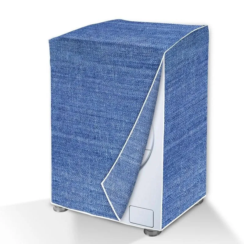 Capa para Máquina de Lavar GG Forrada Azul Jeans Frontal