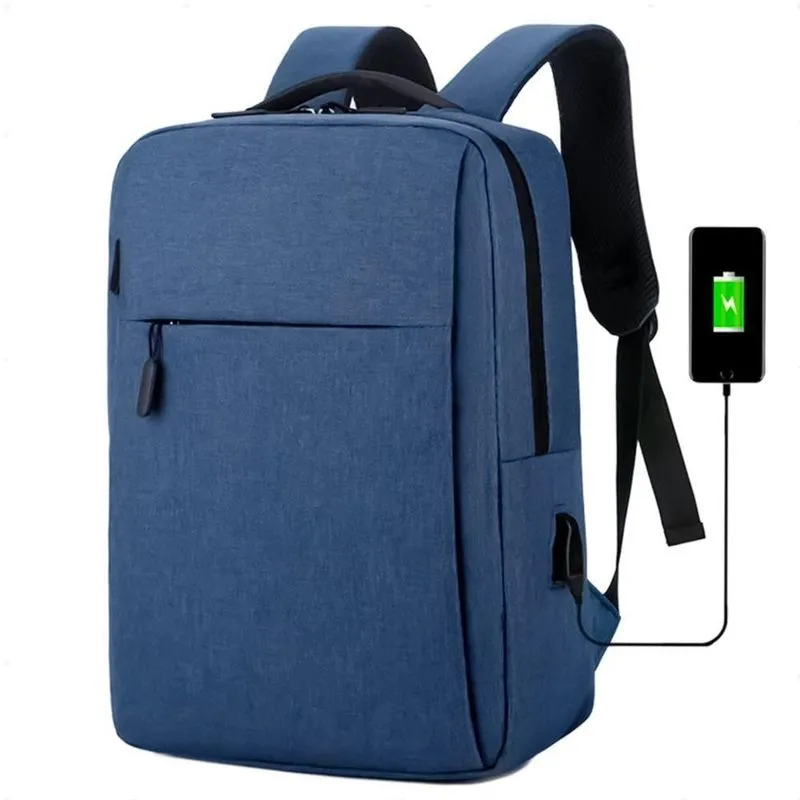 Mochila Azul Executiva Impermeável Para Até