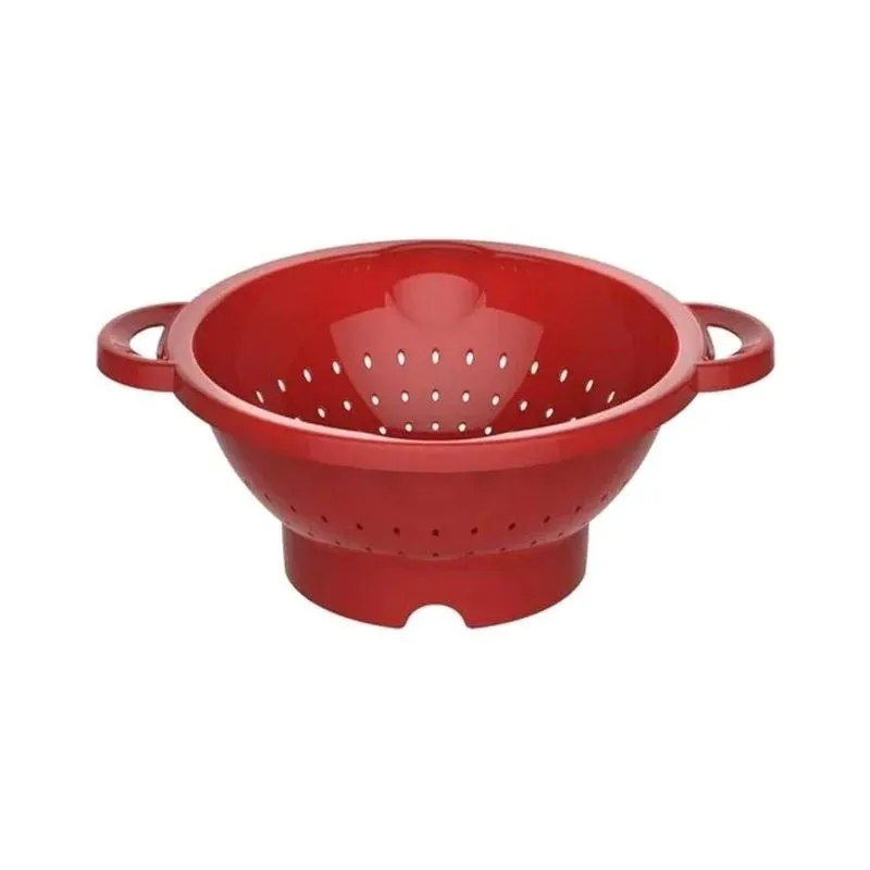 Escorredor Com Alça Vermelho Versátil E Resistente Em Plástico Livre De Bpa Ideal Para Massas Legumes Frutas E Verduras