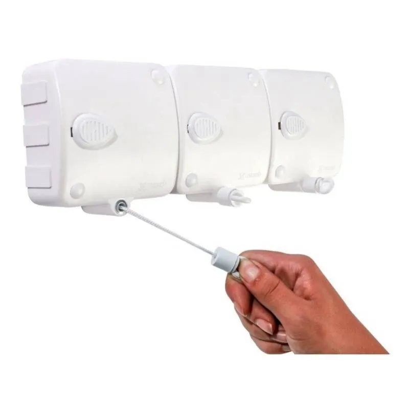 Varal Retrátil 3 Peças Automático Modular 6 Metros Praticidade com Trava e Fácil de Instalar Suporta até 06 Kilos