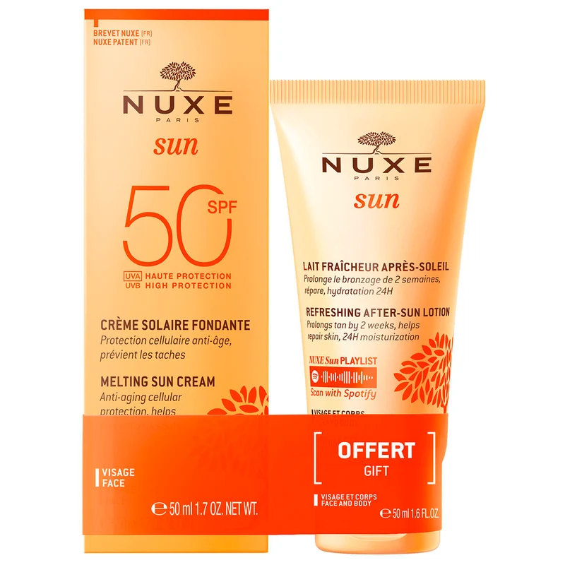 Set Nuxe: Sun, UV Protection, Sunscreen Cream, For Face, SPF 50, 50 ml + Sun, Sun Protection, After-Sun Lotion, 50 ml