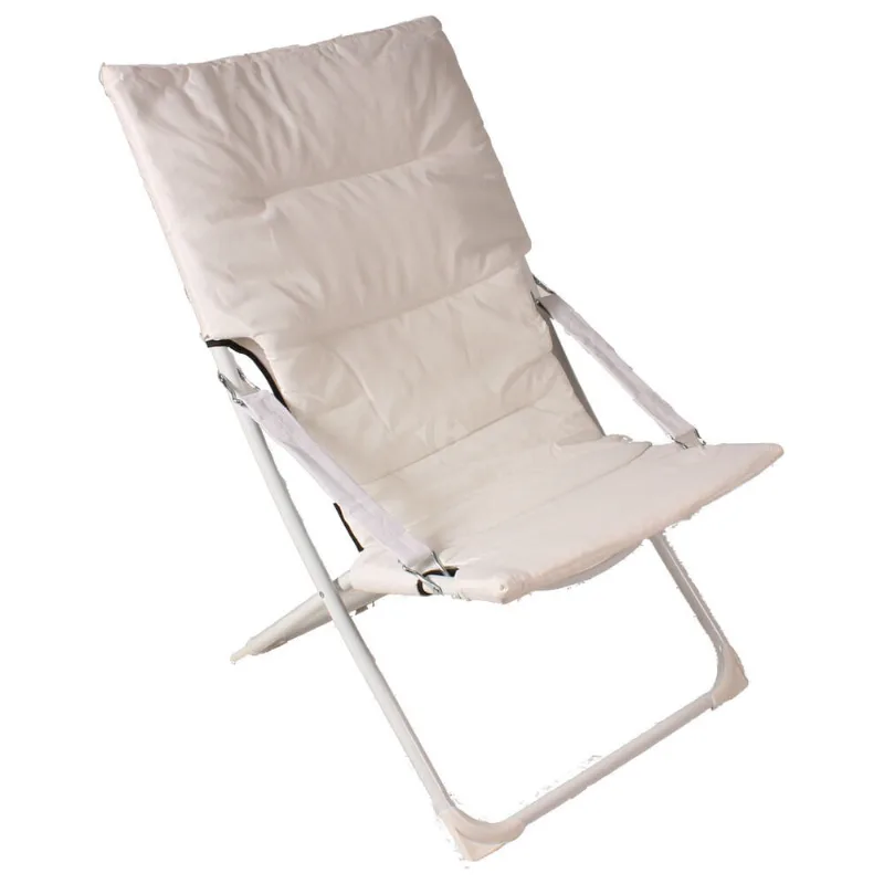Reposera plegable acolchada blanca