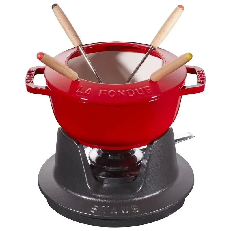 CONJUNTO STAUB DE FONDUE EM FERRO FUNDIDO VERMELHO CEREJA 20CM 405119750