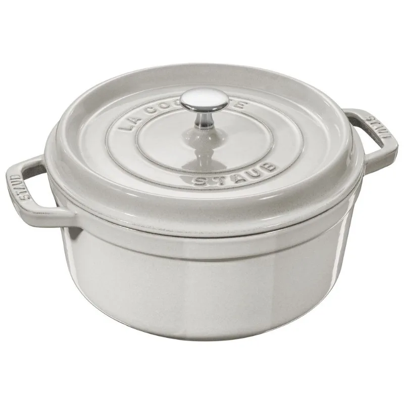 Caçarola Redonda, 26cm, Branco Trufado, Ferro Fundido