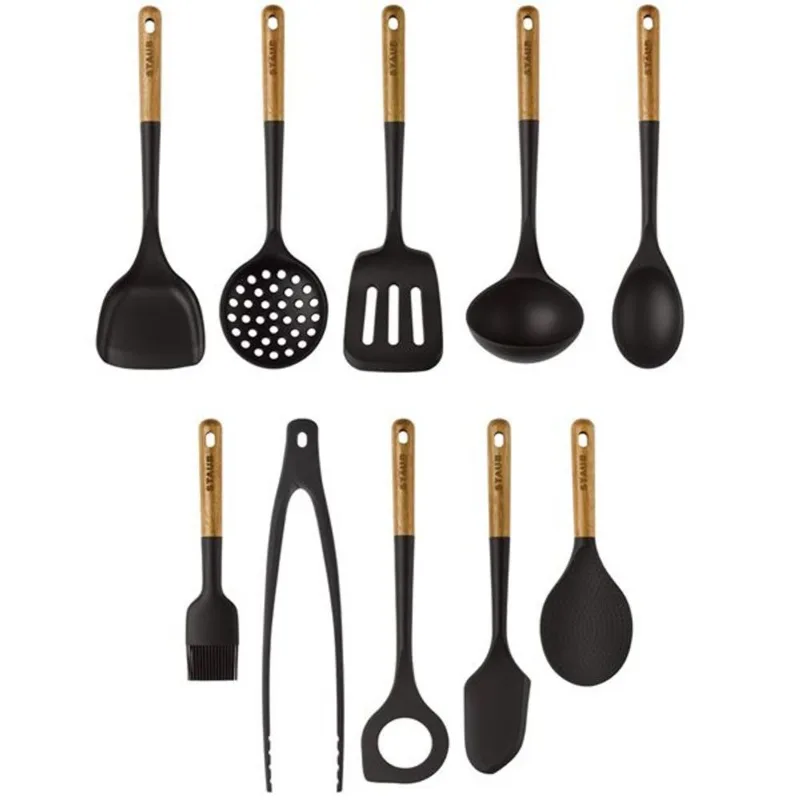 Staub Black Silicone Kitchen Utensils - Set of 10