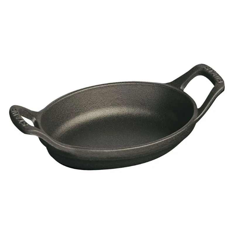 Mini Travessa Oval, 15cm, Preta, Ferro Fundido