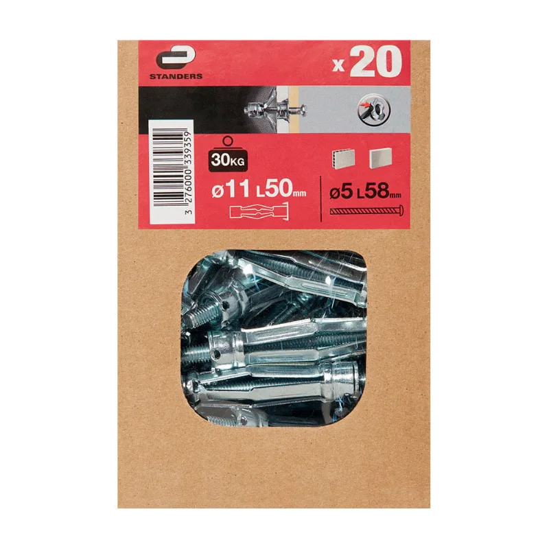 Tornillo 11x50mm Standers Zincado Juego de 20 Unidades