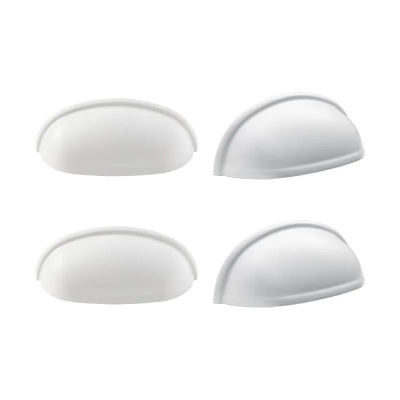 Tirador de Concha Inspire Modelo Concha Mate de Acero Blanco 4 unidades