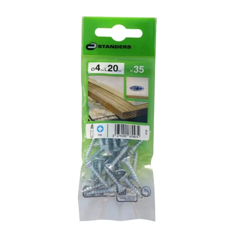 Tornillo Aglomerado Cs Pz Acero 4x20mm 35u Standers