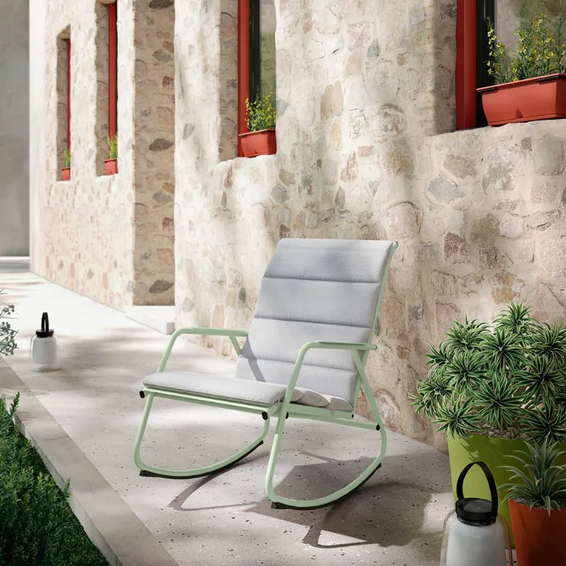 Silla Mecedora Exterior Naterial Rocking Verde Agave