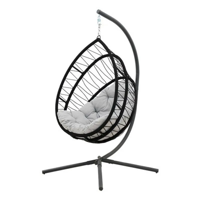 Cadeira Balanco Oval 190cm Aco Jardim E Varanda Ate 160kg