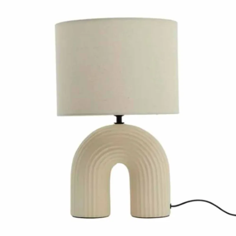 Lámpara de Mesa Cerámica Vaska Beige Inspire