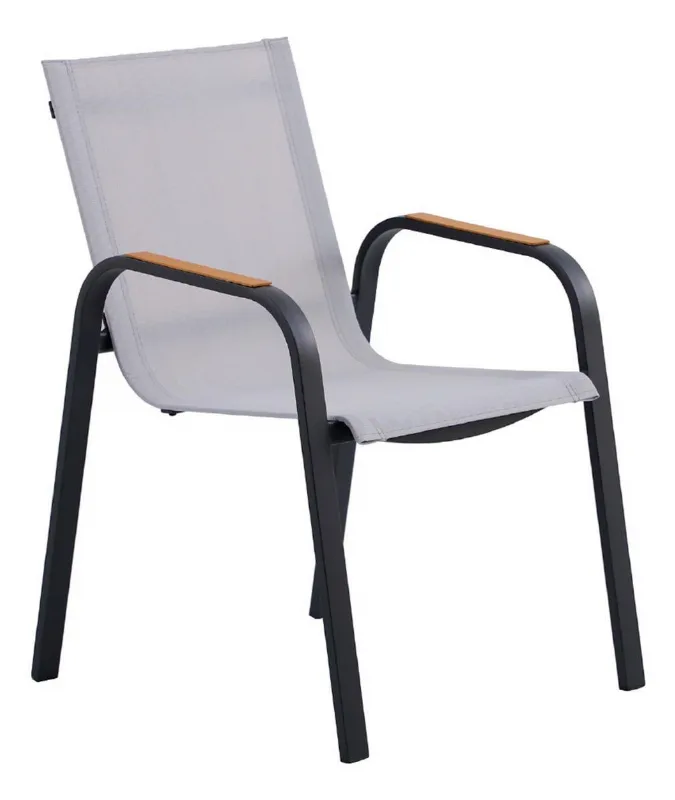 Poltrona De Jardim Em Aluminio 86x56cm Cinza