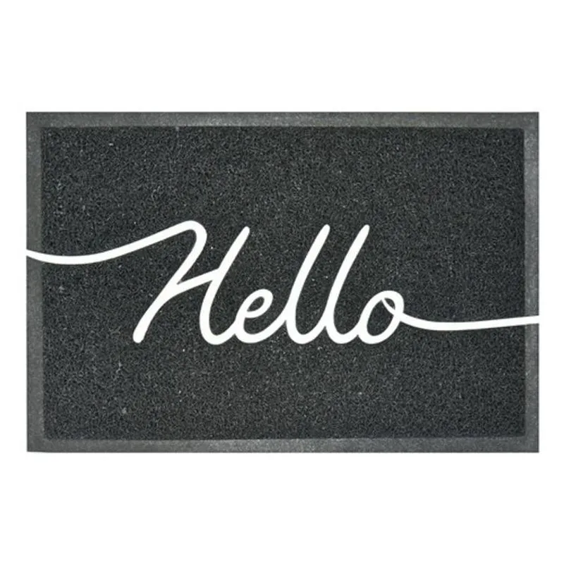 Tapete Retangular Preto 60x90 Cm Hello