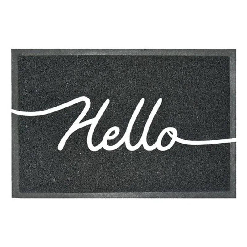 Tapete Retangular Preto 40x60 Cm Hello