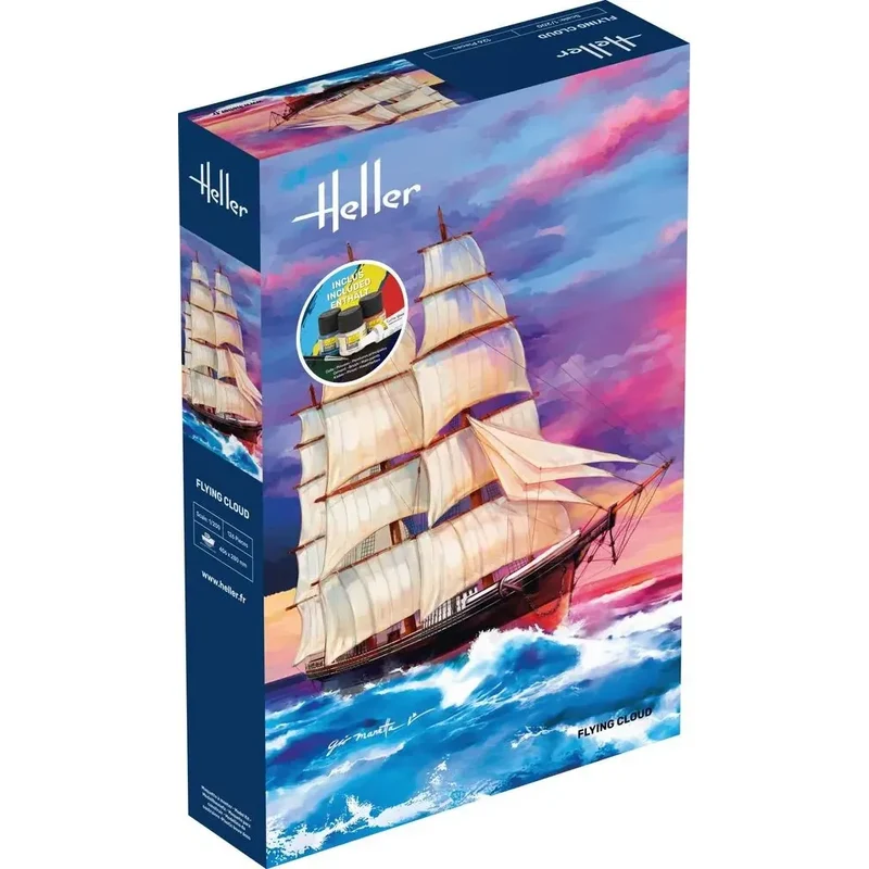 HELLER 1/200 GIFT SET Flying Cloud Includes: cement, brush and main paints