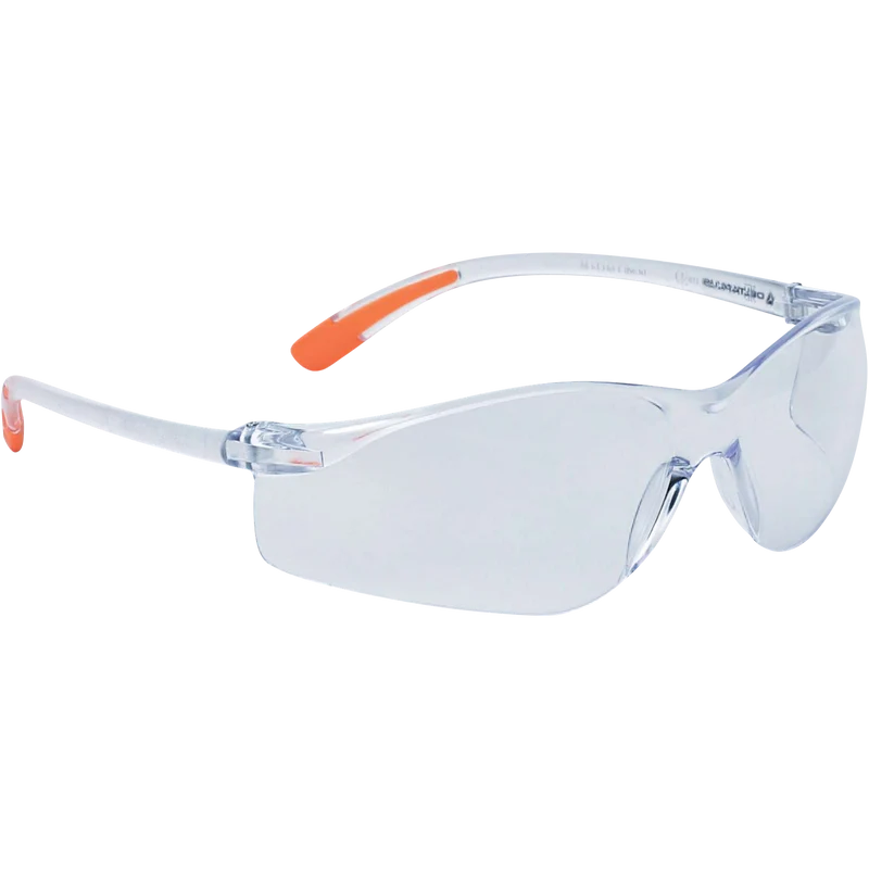 Delta Plus MEIA CLEAR Lightweight Polycarbonate Safety Glasses with Non-Slip Temples Clear