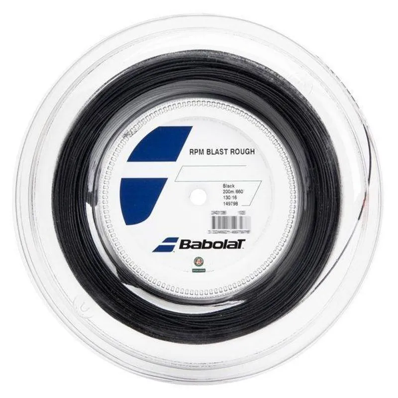 Rolo De Corda Babolat Rpm Blast Rough 200mm Preto 1.30mm/16l