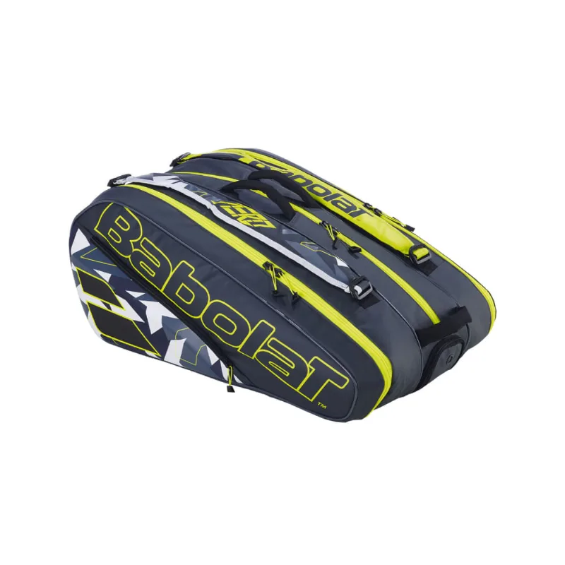 Raqueteira de Tênis Babolat Pure Aero X12 Preto e Amarelo
