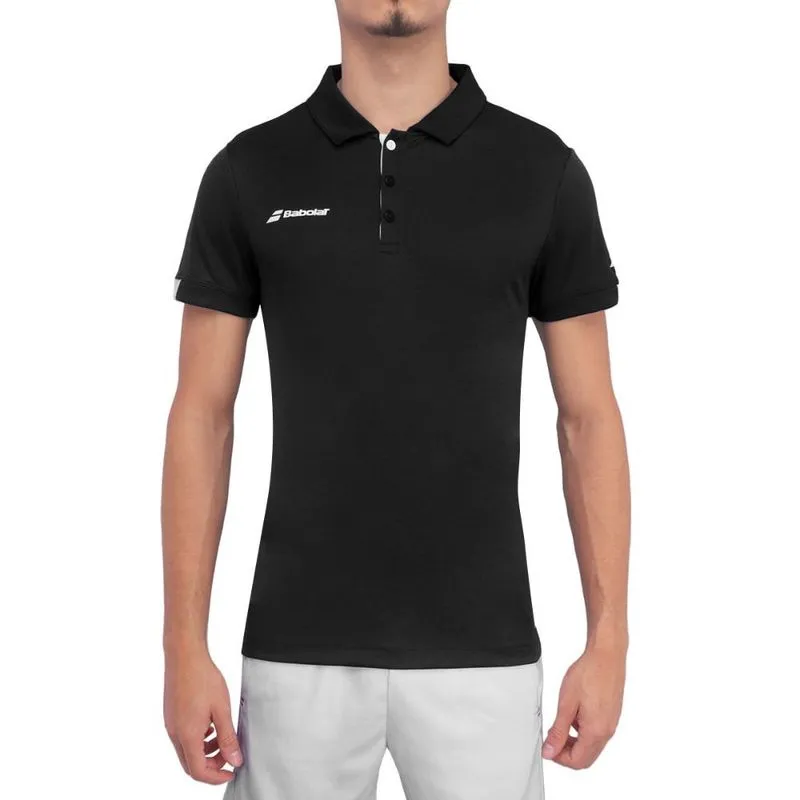 Camiseta Babolat Polo Play Preta e Branca