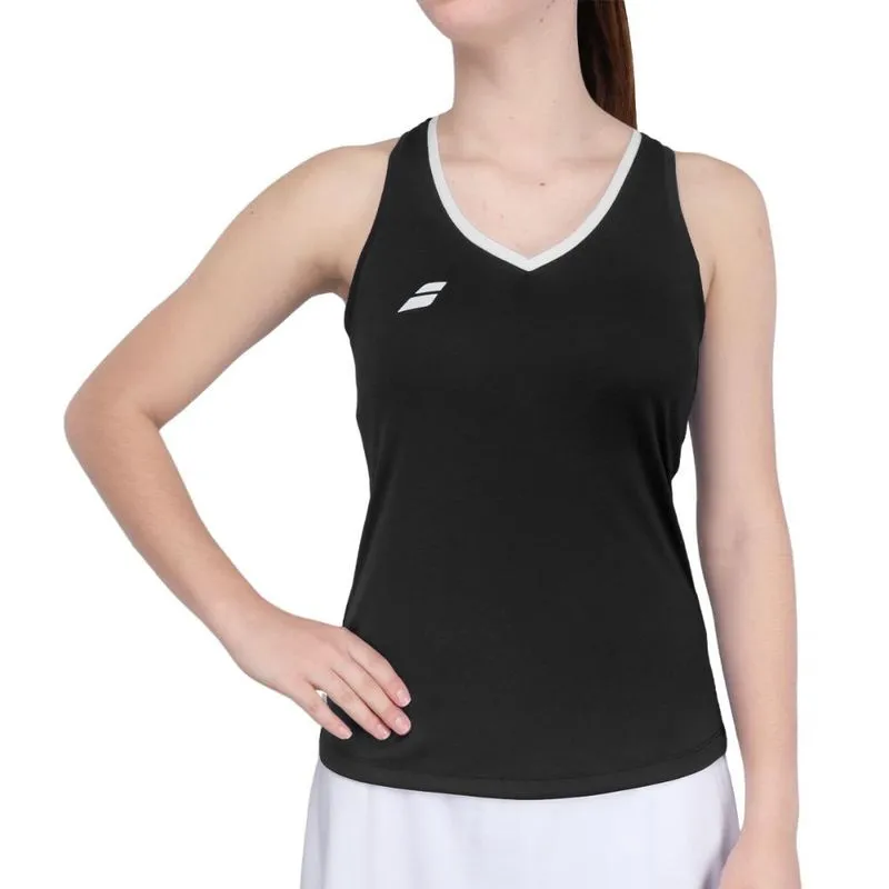 Regata Babolat Play Tank Top Preta e Branca P