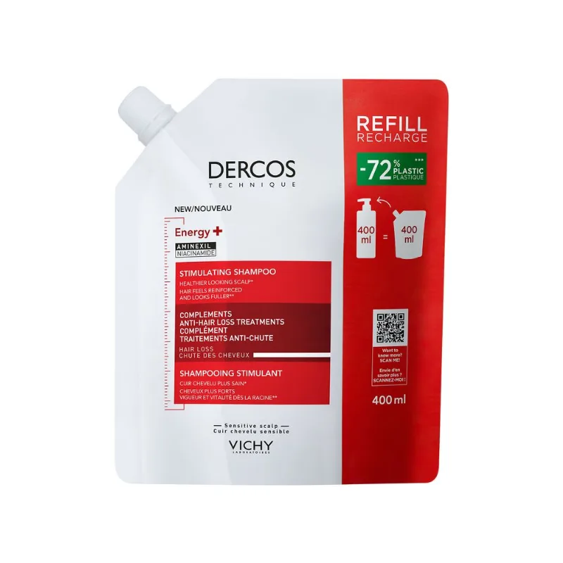 Shampoo Vichy Dercos Energy Anticaída Repuesto x 400 ml