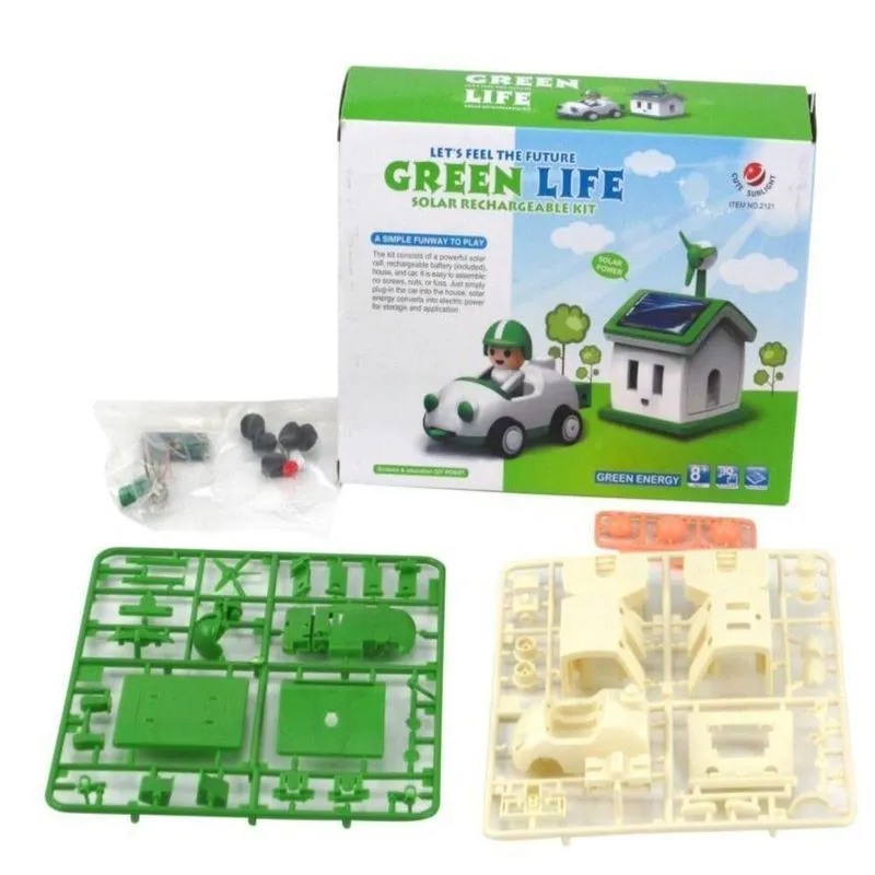 Kit Robo Educativo Carrinho Com Casa Solar Catavento