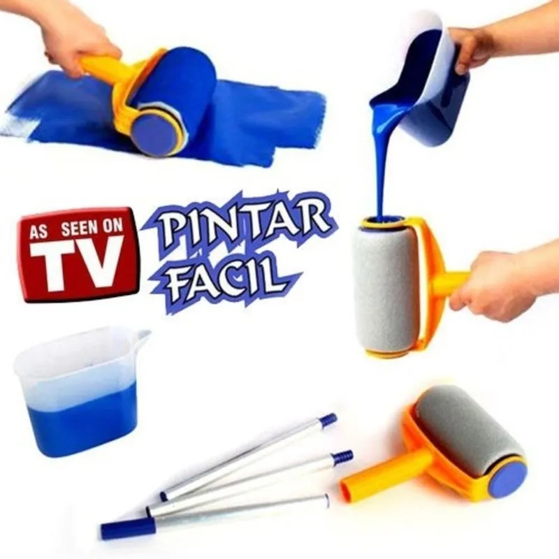 Kit Rolo De Pintura Inteligente Com Reservatorio Para Tinta