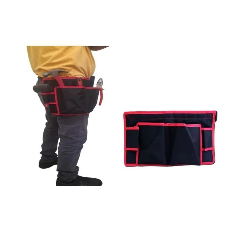 Cinto Pochete Cartucheira Porta Ferramentas 2 Bolso Vermelho