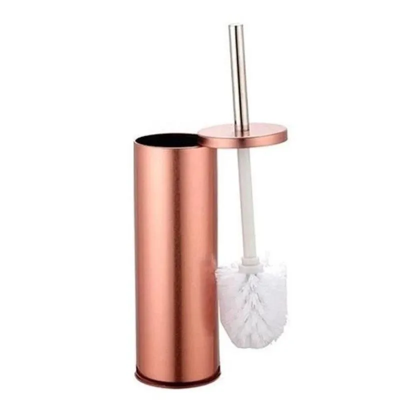 Escova Sanitaria Com Suporte Vassourinha Inox Rose Gold Luxo Para Banheiro Limpador De Vaso