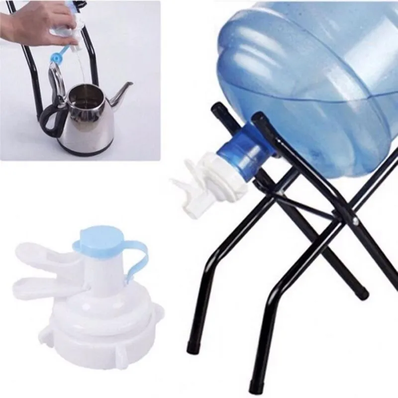 Suporte Galao De Agua Portatil Dobravel Com Torneira Tampa Camping Chao Mesa Multiuso