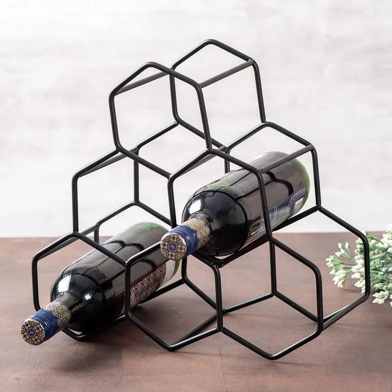 Suporte Aramado Premium De Vinhos Para 6 Garrafas Vintage