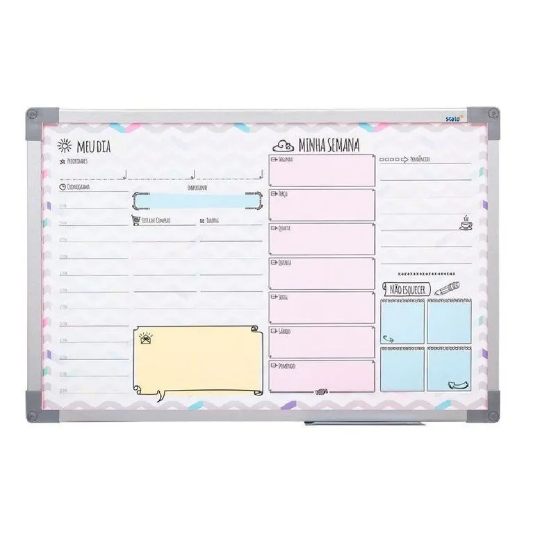 Lousa Mural De Planejamento Semanal Mensal Diario Planner Organizador De Tarefas 60x40 Stalo